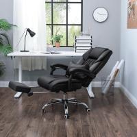 Oficina Ergonómica con reposapiés Plegable PU Metal Cromado Negro 150 kg OBG71B - details 2