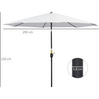 Parasol de Jardín con Manivela Ø295x250 cm Inclinable y Desmontable de Metal para Balcón, Piscina, Patio - details 24