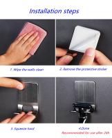 Soporte para maquinilla de afeitar sin perforaciones, gancho de almacenamiento para pared, estante para afeitadora de afeitar para hombre, estante para maquinilla de afeitar para baño, accesorios de pared para baño, 1/2 Uds. - details 9