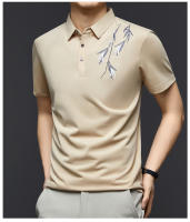 Polo bordado de nuevo estilo, camiseta con cuello y manga corta, con bordado de bambú como base para hombres chinos - details 6