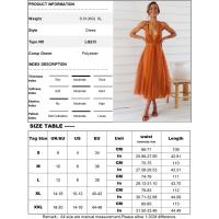 Vestido de tul Sexy profundo de verano para mujerVVestido Midi de tirantes finos con cuello sin espalda - details 0