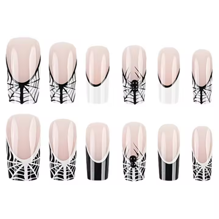 Uñas postizas de Halloween con aracnoide, uñas naturales irrompibles, uso Simple para mujeres y niñas, salón de uñas - 1