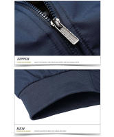 Primavera otoño hombres Bomber elegante hombres delgados Color sólido chaquetas de negocios Stand Collar rompevientos ts ropa - details 10