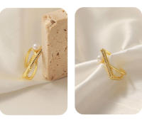 Nuevo Diseño anillo de circón Diseño irregular Mujer Chica Fashion FIESTA DE Bodas Novia Joyas de datos accesorios - details 5