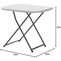 Mesa Plegable Portátil Multifuncional, 84x84x74cm, Cuadrada, Blanca - details 23