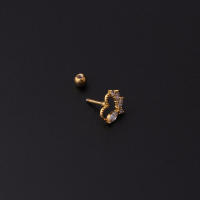 Pendientes de acero inoxidable para mujer, aretes con forma de flor de serpiente, abeja rosa, Placa dorada, piercings para niña, 2 unidades, 16g - details 3