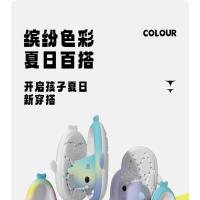 Arco iris cambio gradual niños tiburón zapatillas geniales lindo de dibujos animados antideslizante sandalias de bebé - details 7