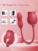 Leten Vibrador-Dildo Rosas Estimulador de Clítoris y Punto G para Parejas Adultas - details 3