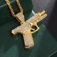 Cadena De Cuello Para Hombres Con Pendentivo De Pistola Y Submachine Gun Estilo Hip Hop Rock Joyería De Calle Versátil Para Regalo Y Fiesta - details 2