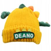 Bufandas y sombreros de invierno para niños, amarillos, dinosaurios, Sombreros infantiles, lindos, pequeños, dinosaurios cálidos - details 2