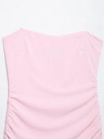 TRAFZA-vestido largo hasta el tobillo para mujer, vestido liso plisado con tirantes decorativos, elegante, ajustado, sin mangas, hasta el tobillo, 2025 - details 9