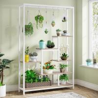Soporte alto para plantas de interior de 5 niveles, estante de metal de 180 cm con 10 ganchos para colgar en S, estante de exhibición multiusos para bonsái de flores para interiores - details 0