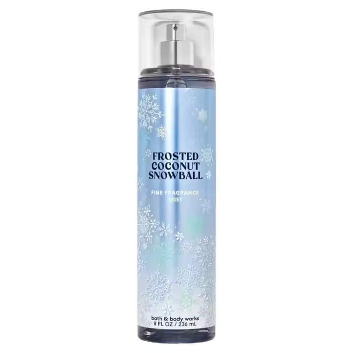 Bath & Works Holiday Traditions Bruma corporal de bola de nieve de coco esmerilado. 8 oz (el embalaje varía) - 1