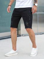 Pantalones Cortos De Mezclilla Rasgados Para Hombre, Pantalones De Mezclilla Desgastados De Estilo informal Para Verano - details 1
