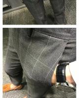 Pantalones Casuales a Cuadros de Primavera Ajuste Delgado Estilo Coreano - details 7