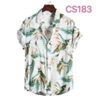 Camisa ajustada de manga corta para hombre, ropa informal con estampado grande, novedad de verano, 2021 - details 42
