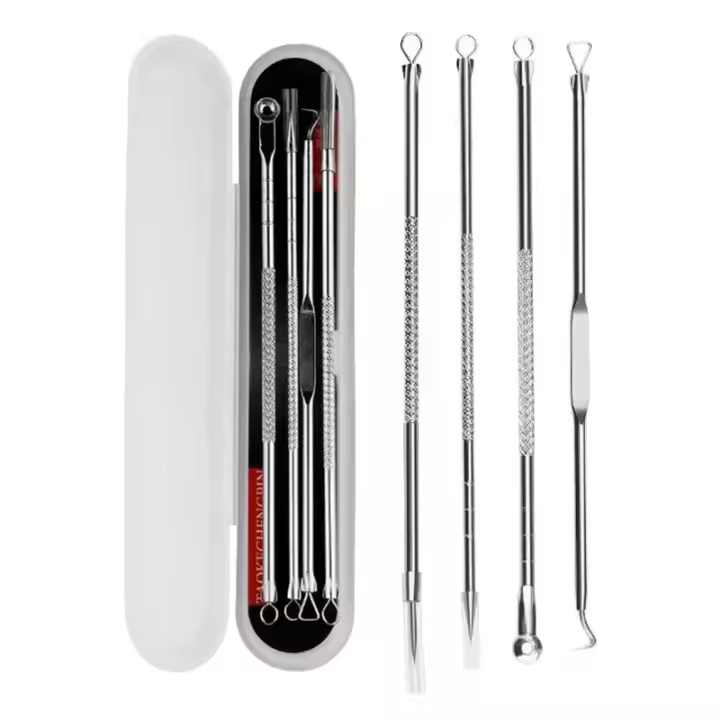Set de Agujas para Acné Limpieza Facial de Acero Inoxidable con Doble Fin - 1