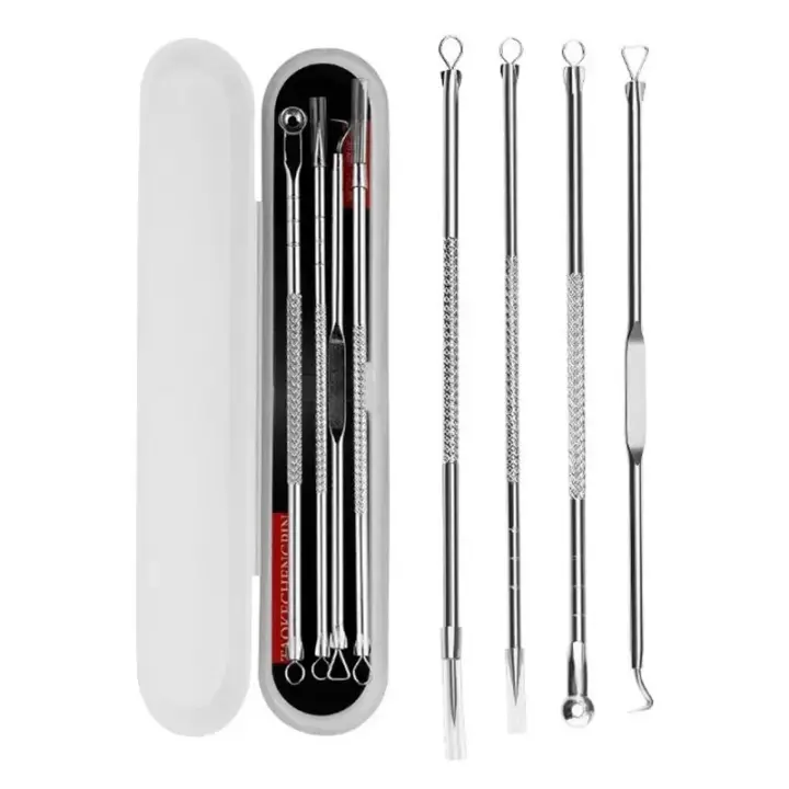Set de Agujas para Acné Limpieza Facial de Acero Inoxidable con Doble Fin - 1