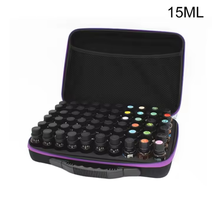 Estuche de almacenamiento para botellas de aceite esencial, Organizador para Perfume, esmalte de uñas, bolsa de viaje, 15ML, 60 botellas - 1