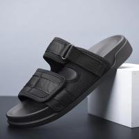 Zapatillas de lona con doble botón para hombre, zapatos de playa impermeables y antideslizantes, suela suave, moda de verano - details 4