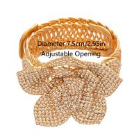 Brazalete de flores brillantes, cadena para el brazo, brazalete ajustable con diamantes de imitación, pulseras de aleación de cristal, brazalete de flores para la parte superior del brazo, para fiesta - details 0