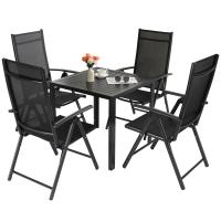Mesa de comedor al aire libre Mesa de patio de láminas de aluminio y grano de madera resistente a la intemperie, 75x75x73cm rectangular de jardín para patio trasero - details 4