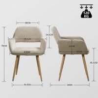 Juego de 2 Sillas de Comedor Escandinavas, Sillón Tapizado en Tela con Reposabrazos y Patas Metálicas para Cocina/Salón - details 2