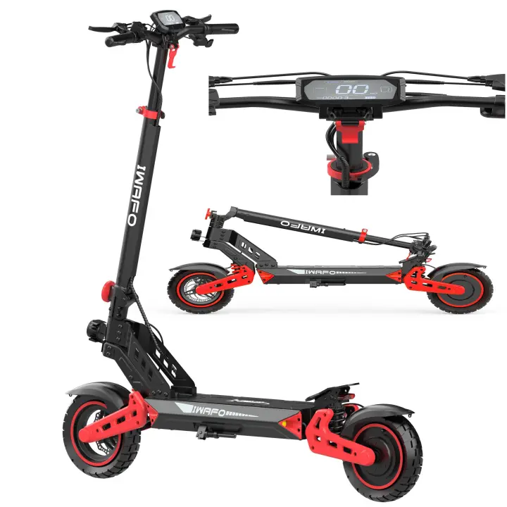 Patinetes Eléctricos para Adultos iwafo is2 max, Motor de 2000W, Batería de 54V 20Ah, Neumático de Vacío de 10 Pulgadas, Velocidad Máxima de 50km/h, Alcance de 80km, Frenos de Disco Delanteros y Traseros - 1