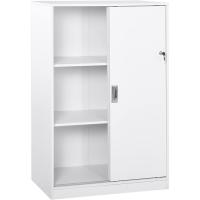 Armario de Oficina Práctico con 2 Puertas Corredizas con Llaves y 3 Estantes para Oficina/Estudio 80x40x120 cm Blanco - details 0