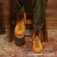 Zapatos de cuero vacuno puro de alta gama, estilo casual de herramientas, zapatos de tablero de caña alta - details 0