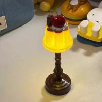 Luz LED nocturna de pudín Kawaii, lámpara de escritorio alimentada por batería, mesita de noche, dormitorio, Bar, decoración de habitación, atmósfera, luz para dormir, regalos para niños - details 6