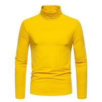 Camiseta de manga larga con cuello medio alto para hombre, Jersey informal de Color sólido, ropa interior - details 65
