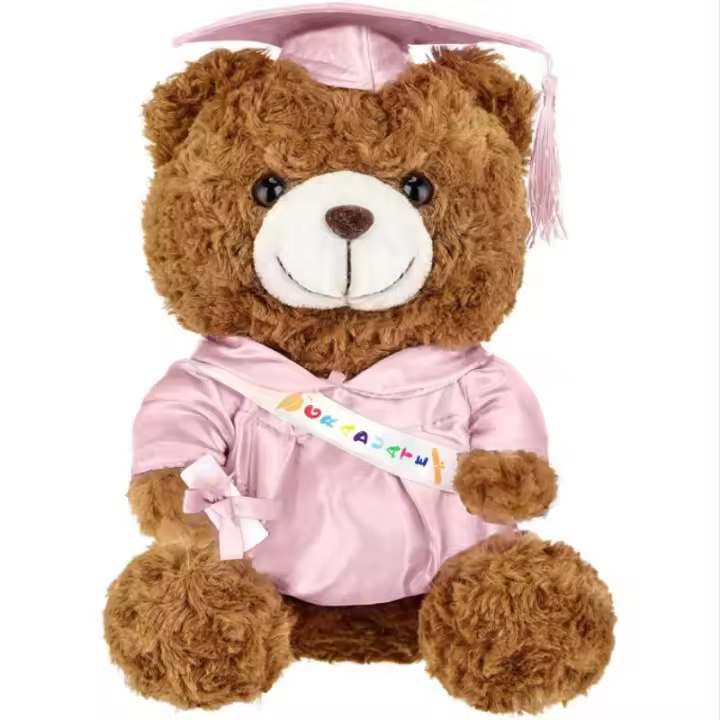 Regalos de oso de graduación, oso de peluche con gorro de Bata, borla, tarjeta de clase de grado, jabón, flor Artificial - 1