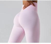 Pantalones deportivos ajustados de secado rápido para mujer, pantalones de Yoga ajustados, pantalones de Yoga de punto sin costuras, pantalones de chándal transpirables antitratamiento para gimnasio y Fitness - details 9