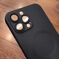 Magsafe-funda magnética negra de lujo para iPhone, protector de lente antideslizante mate de silicona suave, 16, 15, 14, 13, 12, 11 Pro Max Plus - details 7