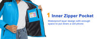 MAGCOMSEN-Chaqueta de esquí impermeable para mujer, abrigo de nieve con aislamiento, cálido, a prueba de viento, con capucha, forrado de lana, Invierno - details 9