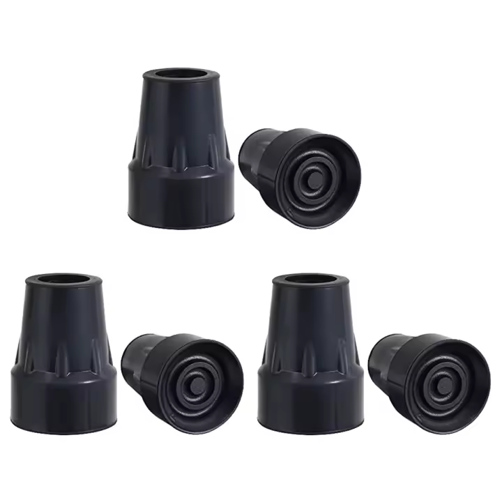 Puntas de Goma antideslizantes para Muletas, tapas de repuesto para pies de caña, almohadillas para Muletas, 6 piezas, 1 pulga - 1