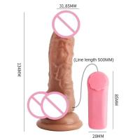 Leten-vibrador eléctrico grande de silicona con control remoto, oscilación telescópica artificial, pene eléctrico grande - details 0