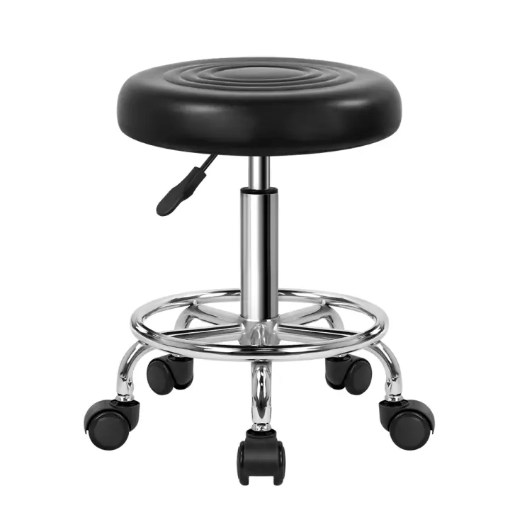 KKTONER-Taburete con Ruedas giratorias, Ajustable en Altura, Negro - 1