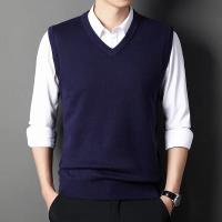 Chaleco tejido con cuello en V para hombre, suéter cálido informal a la moda, Top versátil, Color sólido, novedad de Otoño Invierno 2024 - details 19
