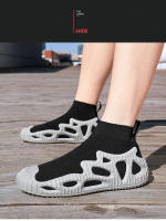 Calcetines altos de marca para hombre, zapatos deportivos antideslizantes para jóvenes a la moda, zapatos para caminar transpirables informales para exteriores, zapatillas de deporte para parejas - details 20