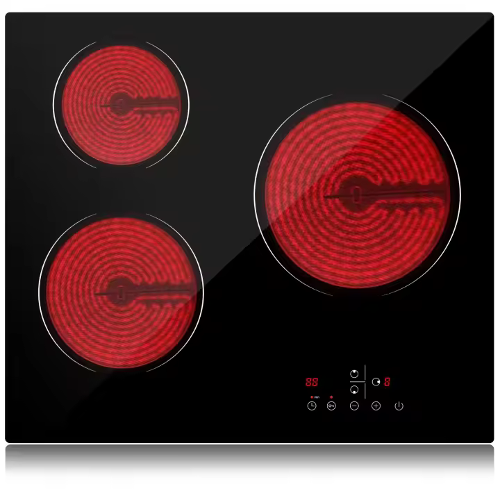 Campana de Cocina de Cerámica de Vidrio Iseasy 5500 W, 59 cm, 3 Zonas de Cocina, Control Táctil, 9 Configuraciones de Calor - 1