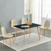 Juego de 4 sillas giratorias de ante para comedor con asiento acolchado, sillas de diseño para salón o cocina, con patas de metal negro, marrón - details 64