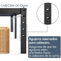 Bastidor de Cama Metálico Listones de Acero Espacio de Almacenamiento Bajo la Cama Fácil Montaje Cama Individual 90 x 190 x 36.5 cm Negro - details 2