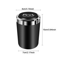 Nuevo Cenicero de espejo negro para coche tipo empuje para piezas de automóvil Fiat 500 - details 1