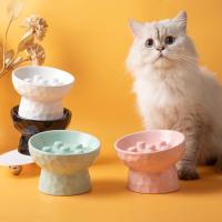 Cuenco de alimentación lenta de cerámica para gatos, cuenco antideslizante antivertido para mascotas, cuenco de pie alto, cuenco creativo elevado para gatos - details 2