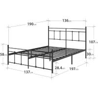 Cama 150x190 cm Altura 31cm con almacenamiento bajo la plataforma metal con cabecero - details 13