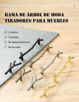 KAK-10 piezas rama de árbol Pomos y tiradores de armario de cocina aleación de Zinc dorado manija de muebles perillas decorativas para cajones herrajes para puertas - details 0