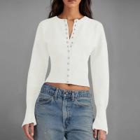 Suéter de Punto con Cuello Redondo Abrigo Suelto para Mujer con Botón Oculto Cálido, Moda y Estilo - details 4
