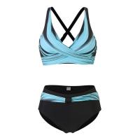 Traje de Baño de Dos Piezas Estilo Vintage Tanga Alto con Impresión Retro Material de Dacron - details 17